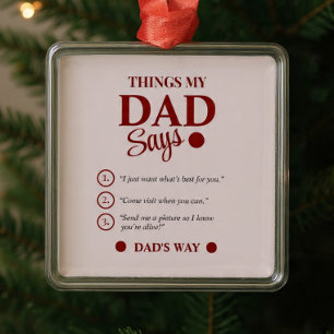 Adorno Metálico Regalos personalizados para el Día del Padre con f