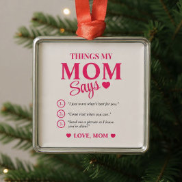 Adorno Metálico Regalos personalizados para mamá en Navidad con fr