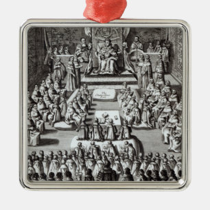 Adorno Metálico Reina Elizabeth I y el parlamento