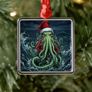 Adorno Metálico Reinado de Cthulhu Yuletide Lovecraft Horror Navid