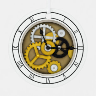 Adorno Metálico Reloj con una ilusión 3D personalizada de engrana