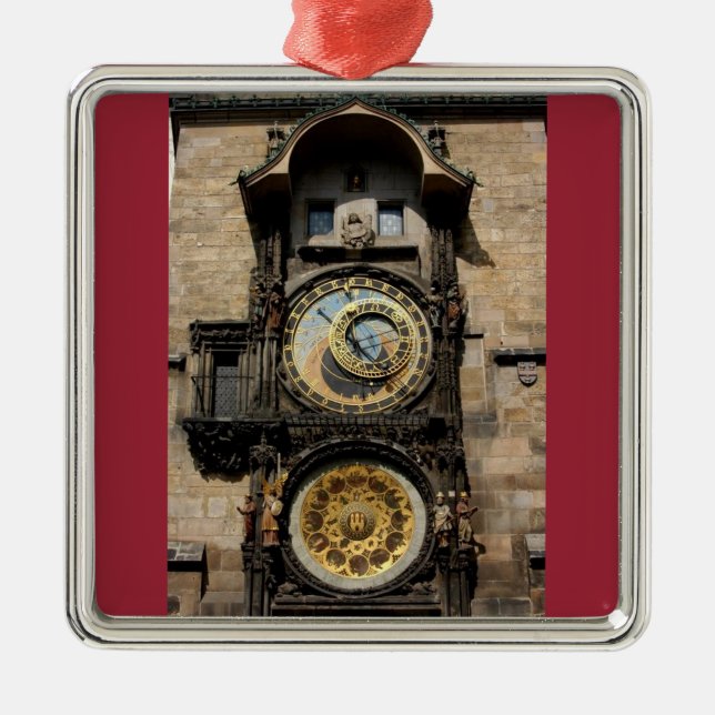 Adorno Metálico Reloj de la República Checa de Praga (Frente)