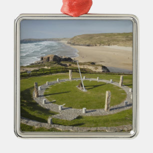 Adorno Metálico Reloj de sol y playa de Perran, Perranporth, Cornu