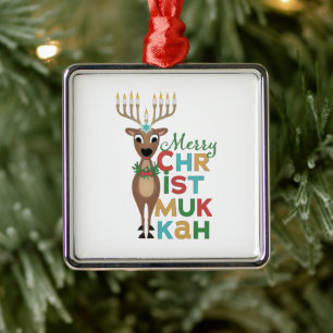 Adorno Metálico Reno de Christmukkah alegre