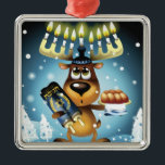 Adorno Metálico Reno de Menorah<br><div class="desc">Reno con el menorah para las astas el | New Vision Technologies Inc el | AssetID: 85902187</div>