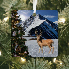 Adorno Metálico Reno en la nieve