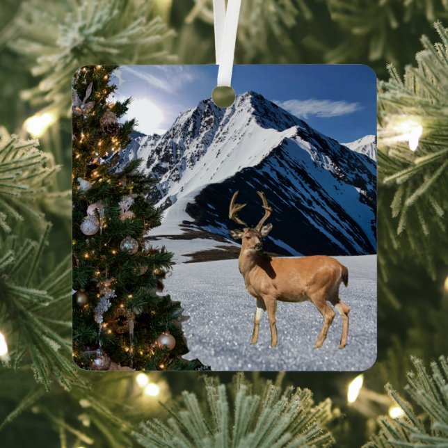 Adorno Metálico Reno en la nieve (in situ)