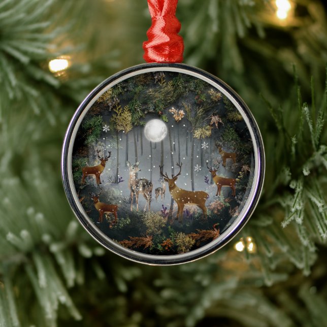 Adorno Metálico Renos Adorables De Noche (Árbol)