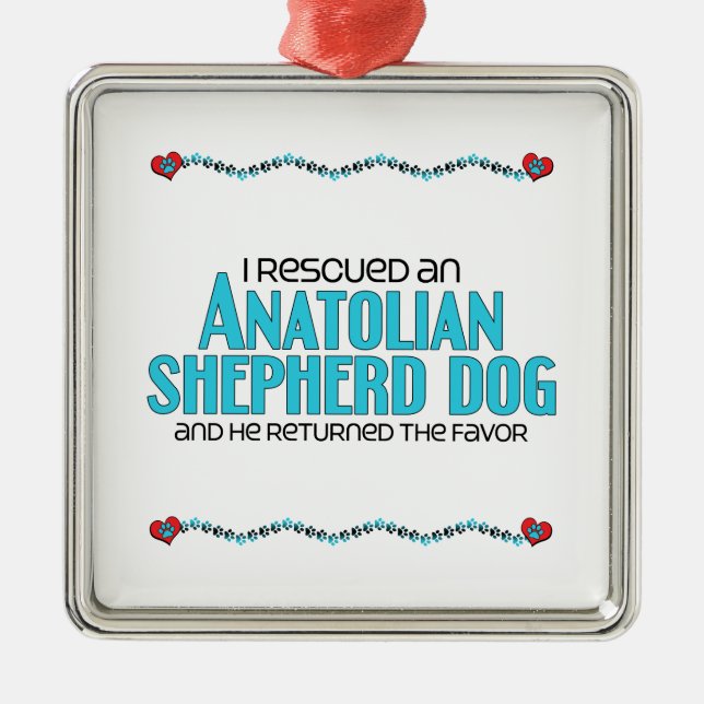 Adorno Metálico Rescaté a un pastor anatoliano (perro macho) (Frente)