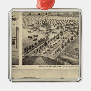 Adorno Metálico Residencias de Wm N Gladden y la Sra. Ina B Miller