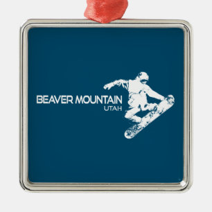 Adorno Metálico Resort de Beaver Mountain Utah Snowboarder