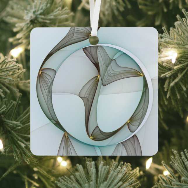 Adorno Metálico Resumen Art Turquoise Brown Gold Elegance Square (in situ)