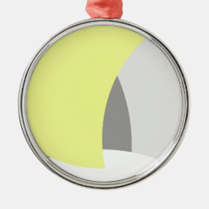 Adorno Metálico Resumen Arte Amarillo Gris Blanco