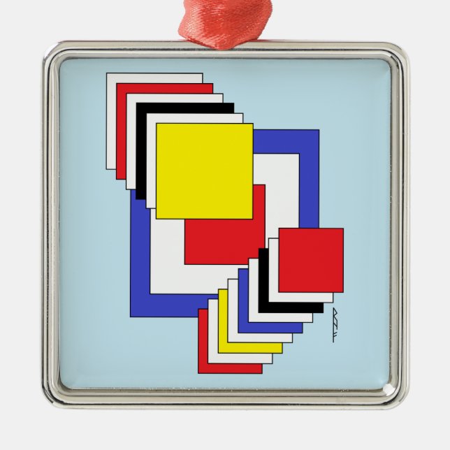 Adorno Metálico Resumen de cuadrados (Frente)
