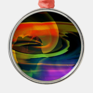 Adorno Metálico Resumen del arcoiris del paisaje de Alien