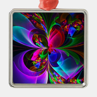 Adorno Metálico Resumen floral moderno Patrón azul rojo del arte #