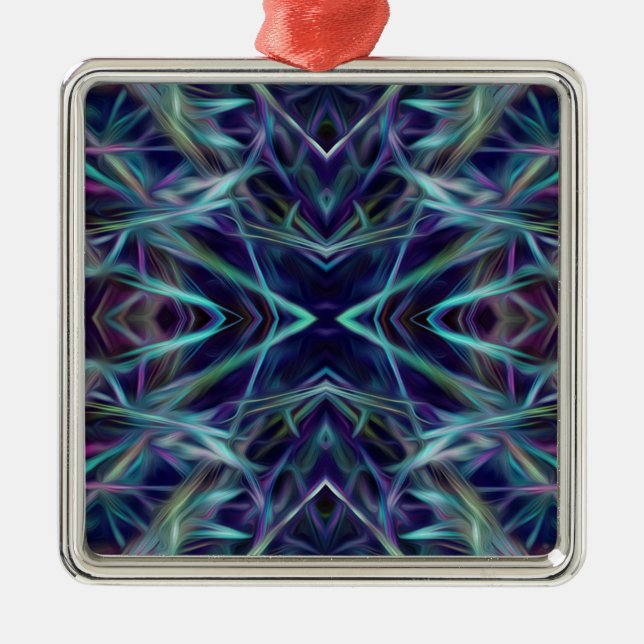 Adorno Metálico Resumen gráfico azul y rosa (Frente)