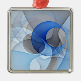 Adorno Metálico Resumen moderno Gráfico de arte fractal gris azul