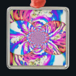 Adorno Metálico Resumen orquídeas rosa rosa floral mandala rosa<br><div class="desc">mandala de orquídeas blancas abstractas y románticas - con remolinos de color rosa y naranja - pintura acuática original de H Cooper</div>