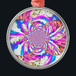 Adorno Metálico Resumen orquídeas rosa rosa floral mandala rosa<br><div class="desc">mandala de orquídeas blancas abstractas y románticas - con remolinos de color rosa y naranja - pintura acuática original de H Cooper</div>