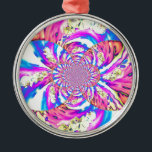 Adorno Metálico Resumen orquídeas rosa rosa floral mandala rosa<br><div class="desc">mandala de orquídeas blancas abstractas y románticas - con remolinos de color rosa y naranja - pintura acuática original de H Cooper</div>