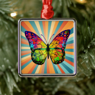 ADORNO METÁLICO RESUMEN RETROVINTAGE MARIPOSA ABSTRACTO