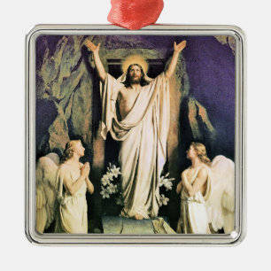Adorno Metálico Resurrección de Cristo, pintura de Carl Bloch,