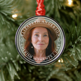 Adorno Metálico Retiro elegante simple foto clásica guión blanco