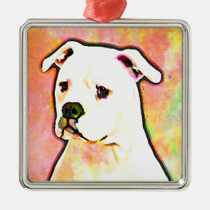 Adorno Metálico Retrato americano del arte pop del bulldog