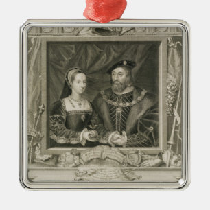 Adorno Metálico Retrato de 1496-1533) reinas de Maria (de Francia,