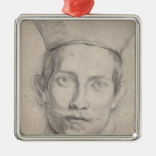 Adorno Metálico Retrato de 2 cardinales