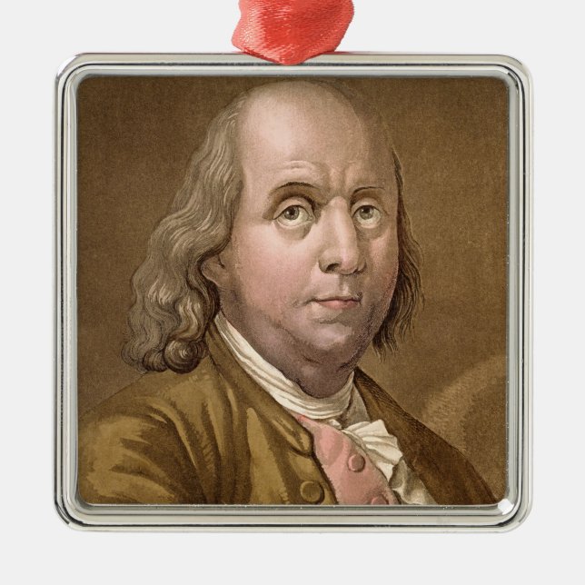 Adorno Metálico Retrato de Benjamin Franklin (1706-90), del 'Le (Frente)
