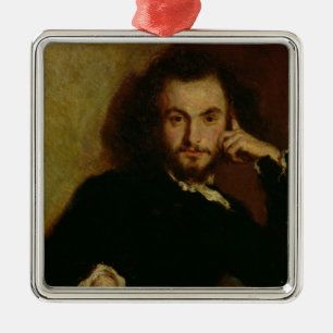Adorno Metálico Retrato de Charles Baudelaire 1844