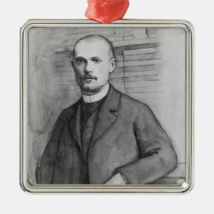 Adorno Metálico Retrato de Charles Peguy