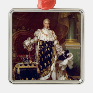 Adorno Metálico Retrato de Charles X en trajes de la coronación,