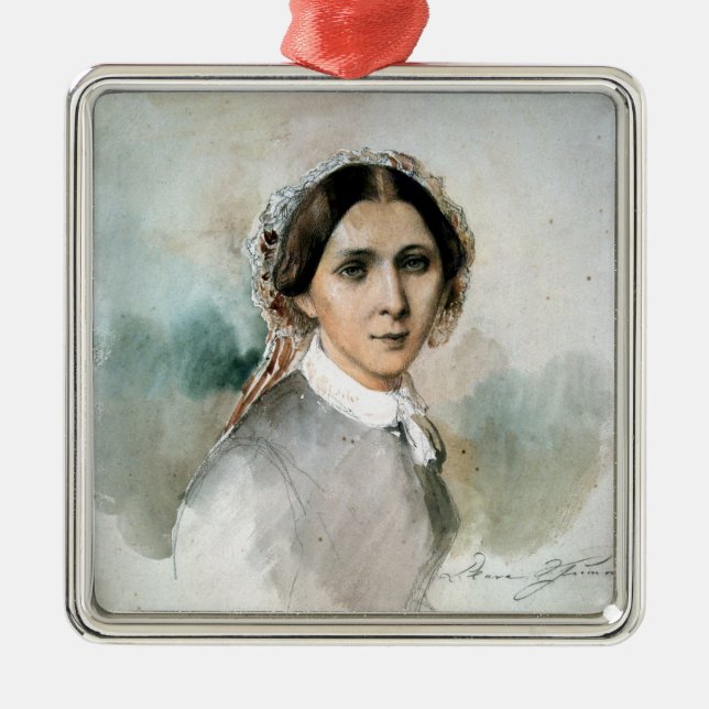 Adorno Metálico Retrato de Clara Schumann 1853 (Frente)