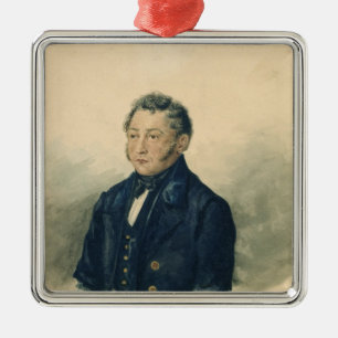 Adorno Metálico Retrato de Faddey Venediktovich Bulgarin, c.1840