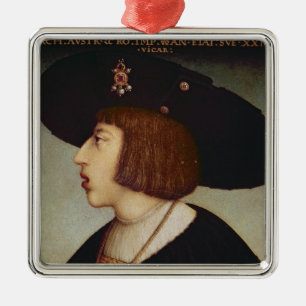 Adorno Metálico Retrato de Fernando I, emperador romano santo