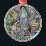Adorno Metálico Retrato de Friederike Maria Beer por Gustav Klimt<br><div class="desc">Retrato de Friederike Maria Beer (1916) por Gustav Klimt es un retrato de arte fino de la época victoriana. Friederike-Maria le pidió a Klimt que la pintara con un vestido de taller vienés que usaba exclusivamente. Klimt decidió que debía llevar su abrigo de piel por dentro para que el revestimiento...</div>