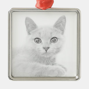 Adorno Metálico Retrato de gato de Gatito SUPER CUTE