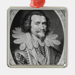 Adorno Metálico Retrato de George Villiers