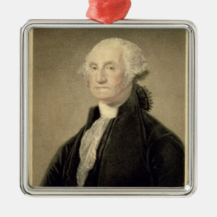 Adorno Metálico Retrato de George Washington, grabado por