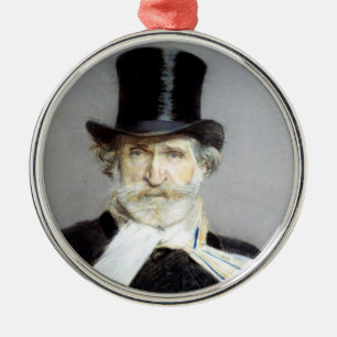Adorno Metálico Retrato de Giuseppe Verdi, compositor de ópera ita