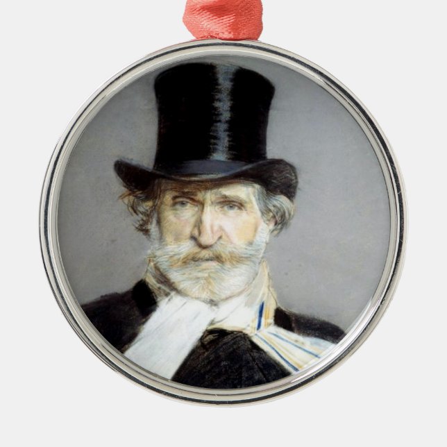 Adorno Metálico Retrato de Giuseppe Verdi, compositor de ópera ita (Frente)