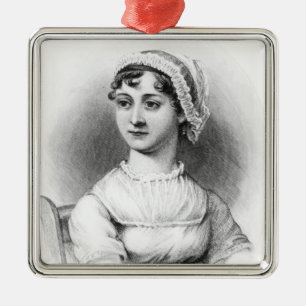 Adorno Metálico Retrato de Jane Austen
