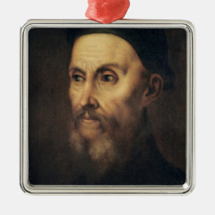 Adorno Metálico Retrato de Juan Calvino