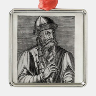 Adorno Metálico Retrato de Juan Gutenberg