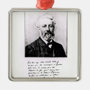 Adorno Metálico Retrato de Jules Verne
