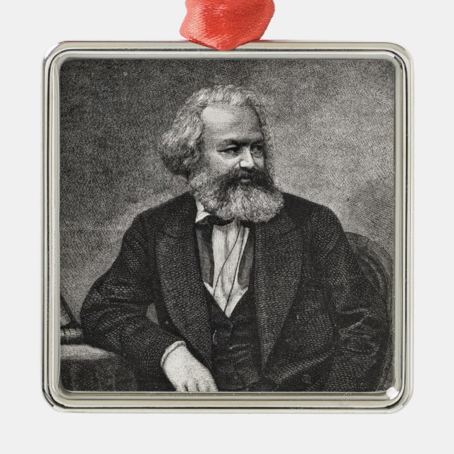 Adorno Metálico Retrato de Karl Marx 1857 (Frente)