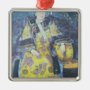 Adorno Metálico Retrato de la viuda de emperatriz Cixi
